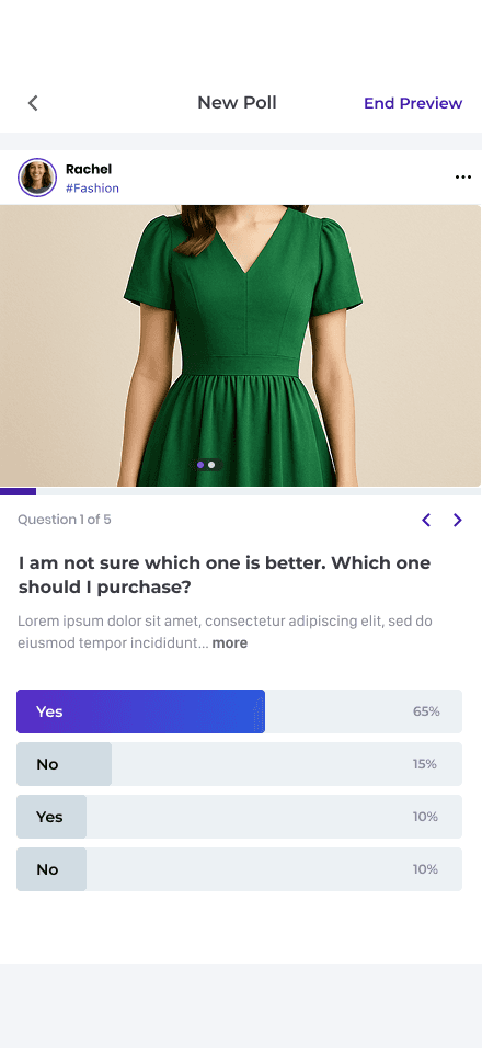 Chozen App Mockup - Sample Q&A Interface